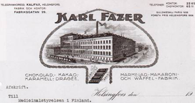 Fazerin kirjepaperi 1908. 